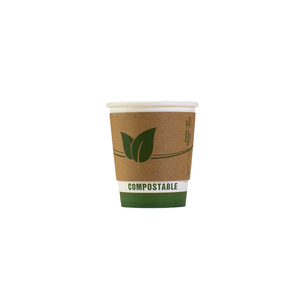 Verre compostable – vue avec capuchon