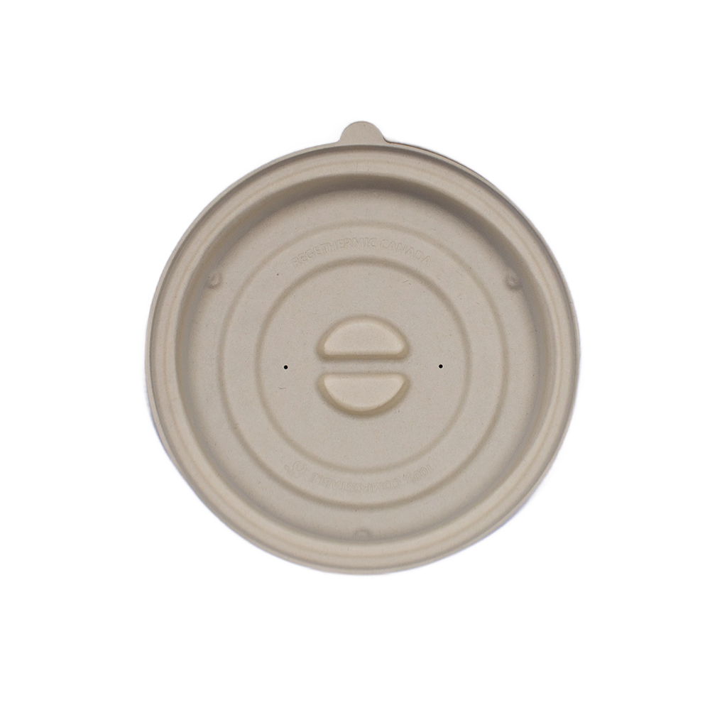 Dôme compostable – vue en angle supérieur|Compostable dome – top angle view